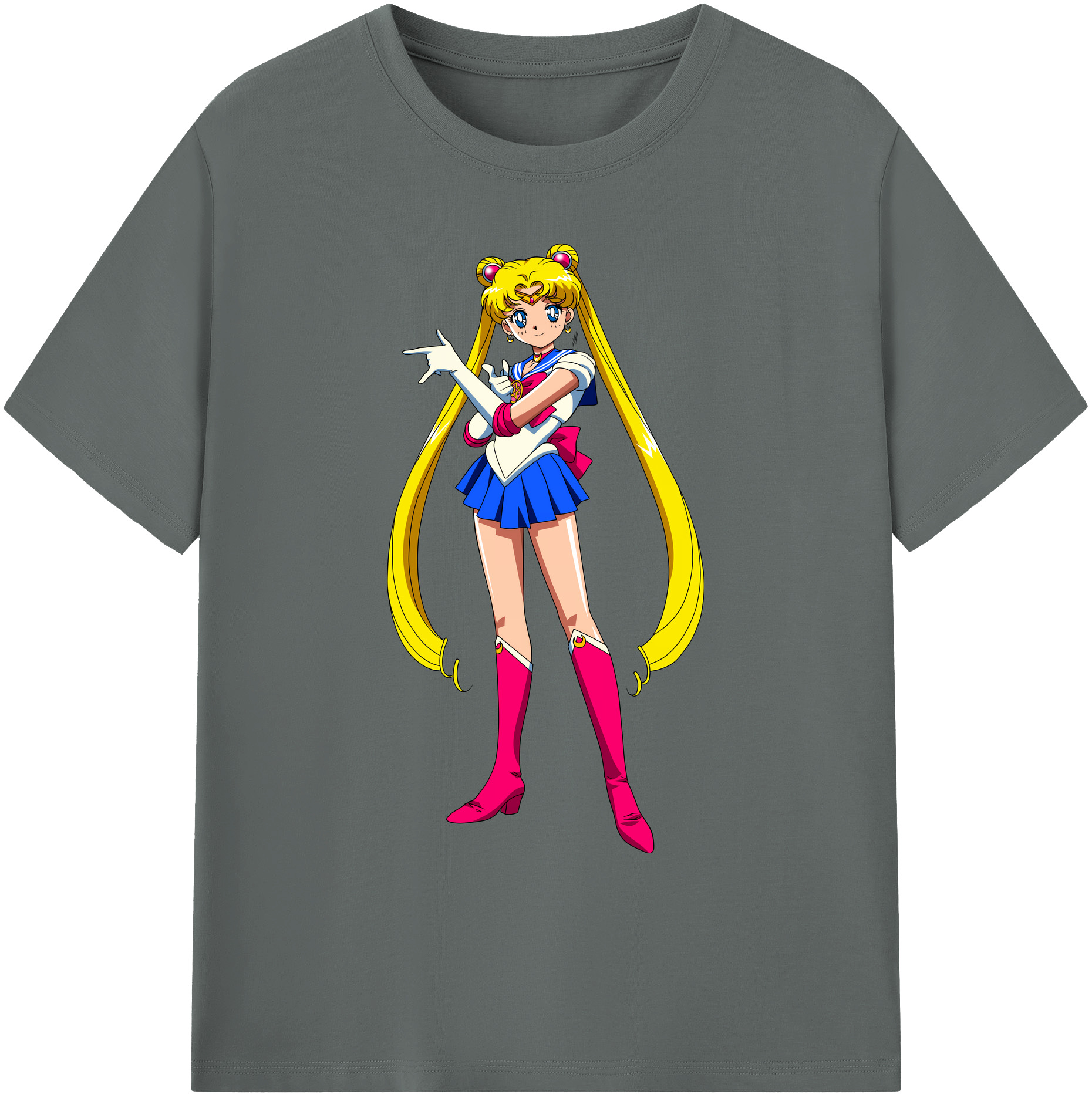 （画像用） 美少女戦士セーラームーン 月野 うさぎ つきの うさぎ Sailor Moon Tsukino Usagi 綿100％ メンズ半袖Tシャツ｜肌触りやわらか＆通気性